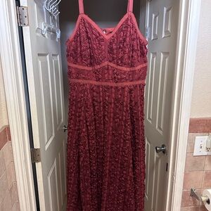 Torrid Deep Red Lace Dress